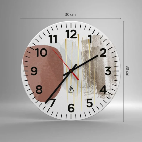 Wall clock - Clock on glass - Abstract Colonnade - 30x30 cm