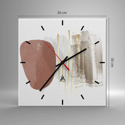 Wall clock - Clock on glass - Abstract Colonnade - 30x30 cm