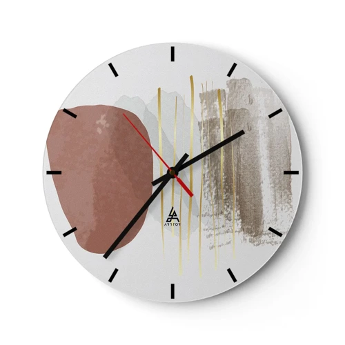 Wall clock - Clock on glass - Abstract Colonnade - 30x30 cm