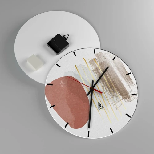 Wall clock - Clock on glass - Abstract Colonnade - 30x30 cm