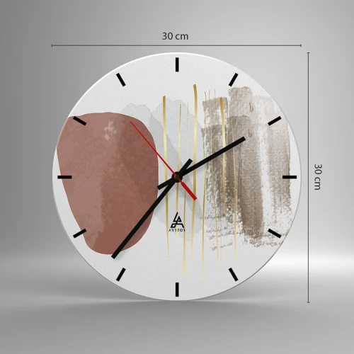 Wall clock - Clock on glass - Abstract Colonnade - 30x30 cm