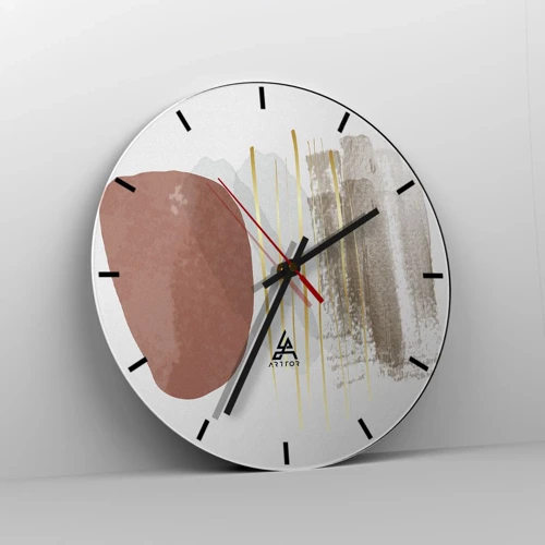 Wall clock - Clock on glass - Abstract Colonnade - 30x30 cm