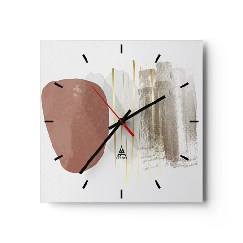 Wall clock - Clock on glass - Abstract Colonnade - 40x40 cm