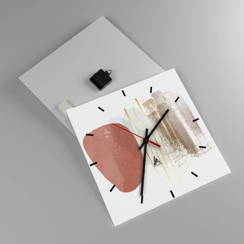 Wall clock - Clock on glass - Abstract Colonnade - 40x40 cm