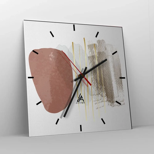 Wall clock - Clock on glass - Abstract Colonnade - 40x40 cm