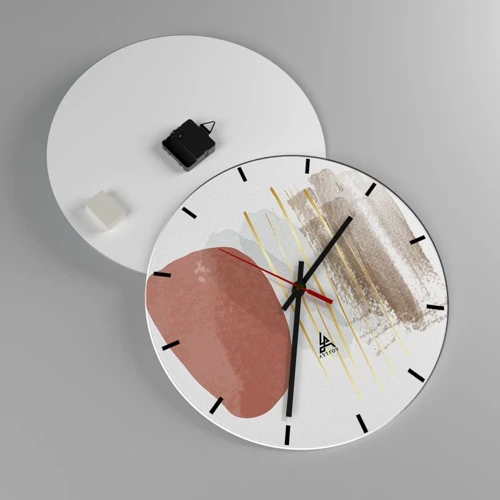 Wall clock - Clock on glass - Abstract Colonnade - 40x40 cm