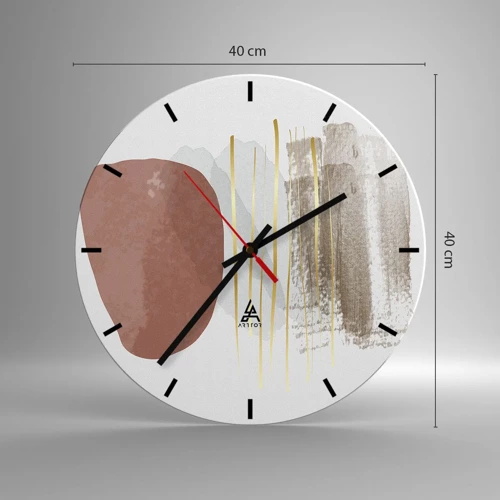 Wall clock - Clock on glass - Abstract Colonnade - 40x40 cm