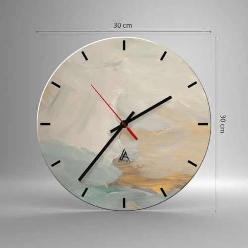 Wall clock - Clock on glass - Abstract: Land of Gentleness - 30x30 cm