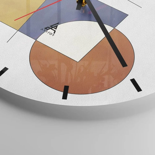 Wall clock - Clock on glass - Abstract: Modernist Fun - 30x30 cm