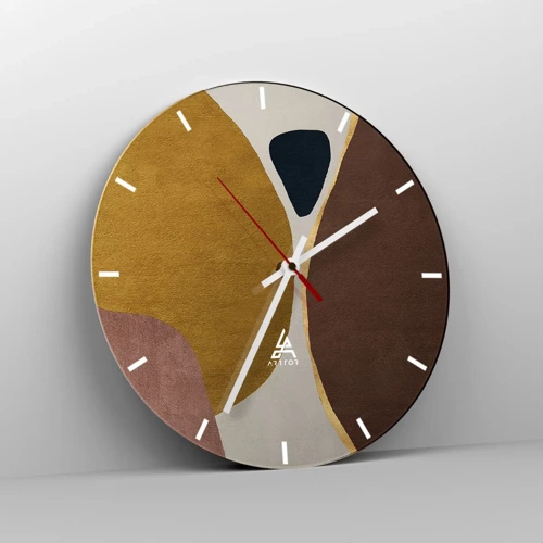 Wall clock - Clock on glass - Abstract - Place in sSace - 30x30 cm