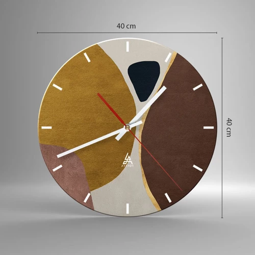Wall clock - Clock on glass - Abstract - Place in sSace - 40x40 cm