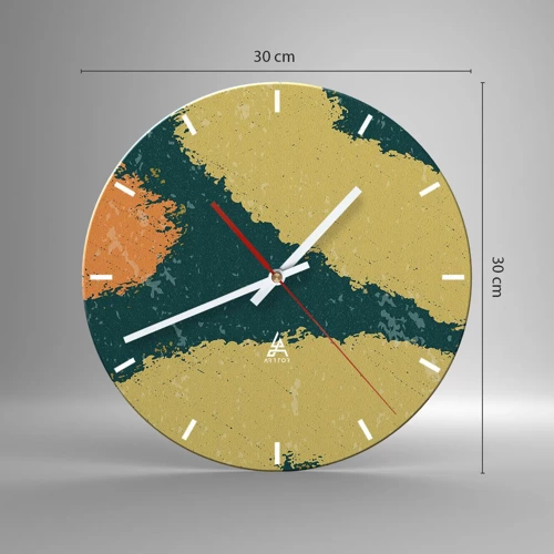 Wall clock - Clock on glass - Abstract - Slow Motion - 30x30 cm