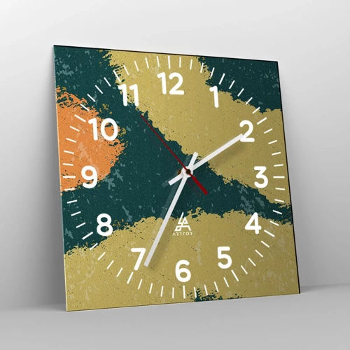 Wall clock - Clock on glass - Abstract - Slow Motion - 30x30 cm