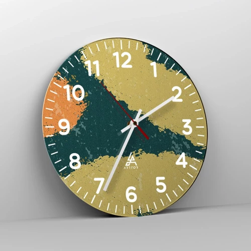 Wall clock - Clock on glass - Abstract - Slow Motion - 40x40 cm