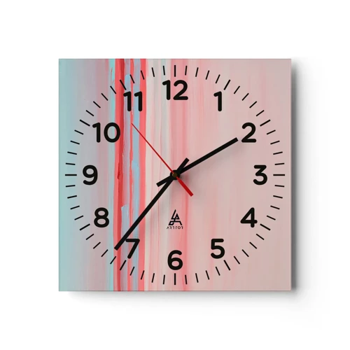 Wall clock - Clock on glass - Abstract at Dawn - 40x40 cm