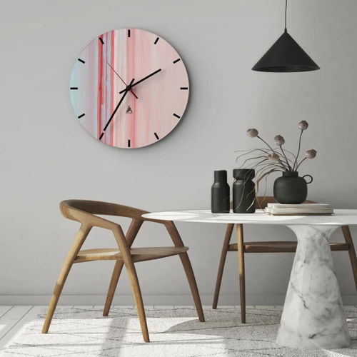 Wall clock - Clock on glass - Abstract at Dawn - 40x40 cm