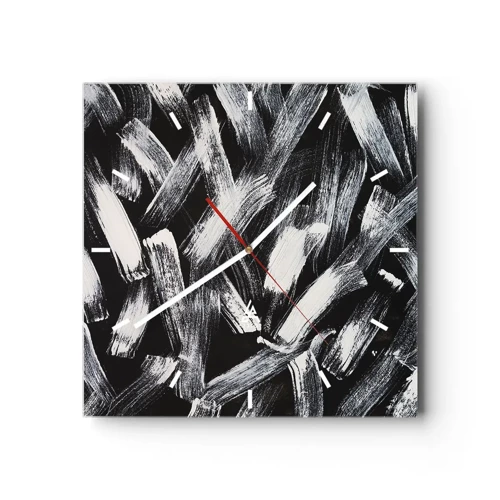 Wall clock - Clock on glass - Abstract in Industrial Spirit - 30x30 cm