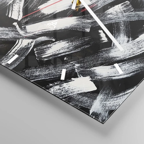 Wall clock - Clock on glass - Abstract in Industrial Spirit - 30x30 cm