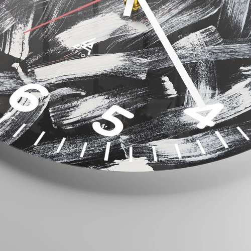 Wall clock - Clock on glass - Abstract in Industrial Spirit - 30x30 cm