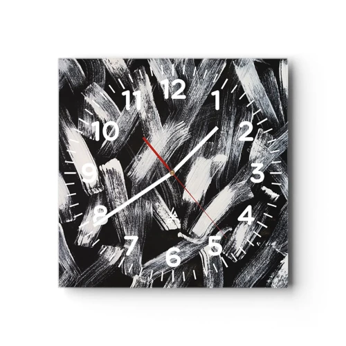 Wall clock - Clock on glass - Abstract in Industrial Spirit - 40x40 cm