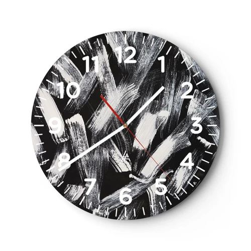 Wall clock - Clock on glass - Abstract in Industrial Spirit - 40x40 cm