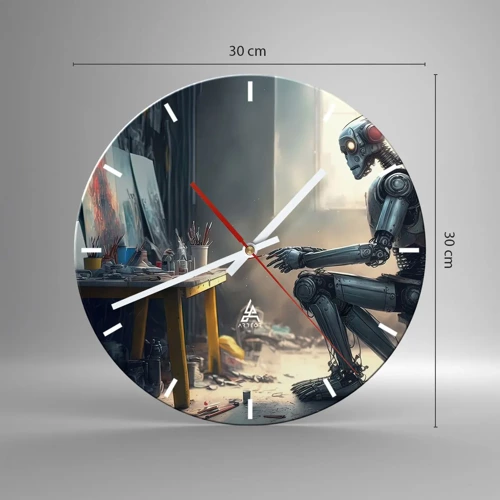 Wall clock - Clock on glass - Act of Creation - 30x30 cm