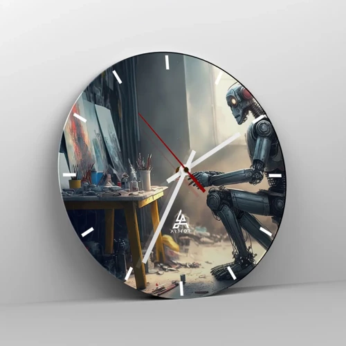 Wall clock - Clock on glass - Act of Creation - 30x30 cm