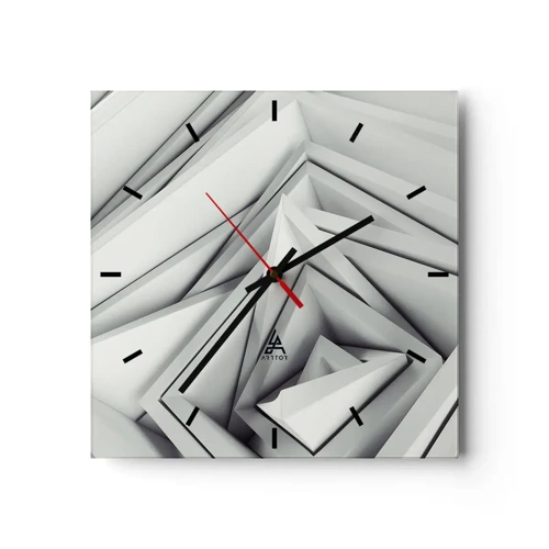Wall clock - Clock on glass - Acute Angles Budding - 30x30 cm