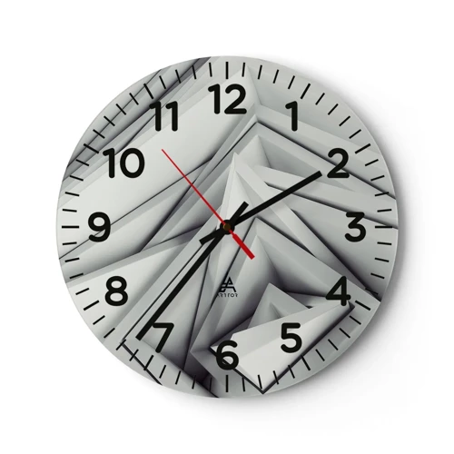 Wall clock - Clock on glass - Acute Angles Budding - 30x30 cm