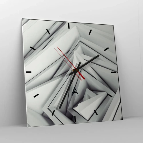 Wall clock - Clock on glass - Acute Angles Budding - 40x40 cm