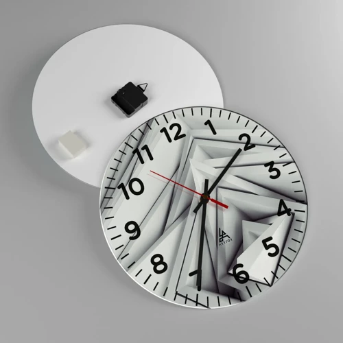 Wall clock - Clock on glass - Acute Angles Budding - 40x40 cm