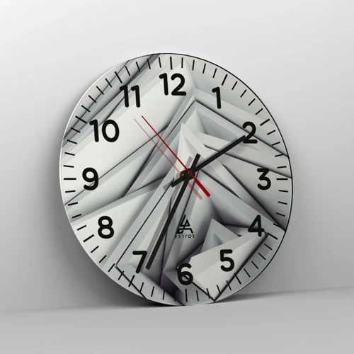 Wall clock - Clock on glass - Acute Angles Budding - 40x40 cm