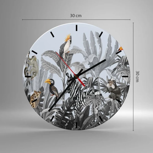 Wall clock - Clock on glass - African Fairy Tale - 30x30 cm