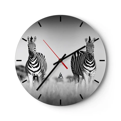 Wall clock - Clock on glass - After All the World is Black and White - 30x30 cm