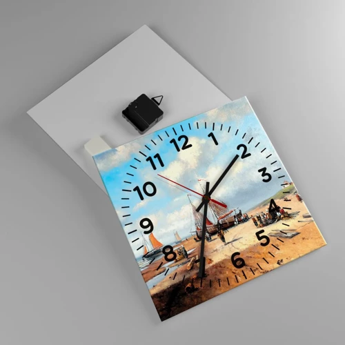 Wall clock - Clock on glass - After a Successful Catch - 30x30 cm