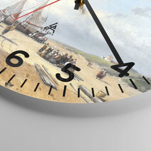 Wall clock - Clock on glass - After a Successful Catch - 30x30 cm