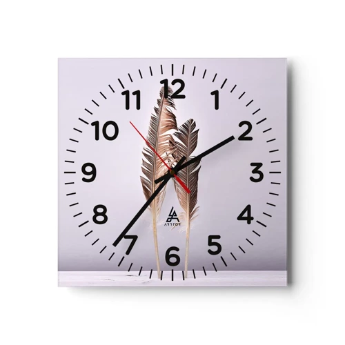 Wall clock - Clock on glass - Against Nothingness - 30x30 cm