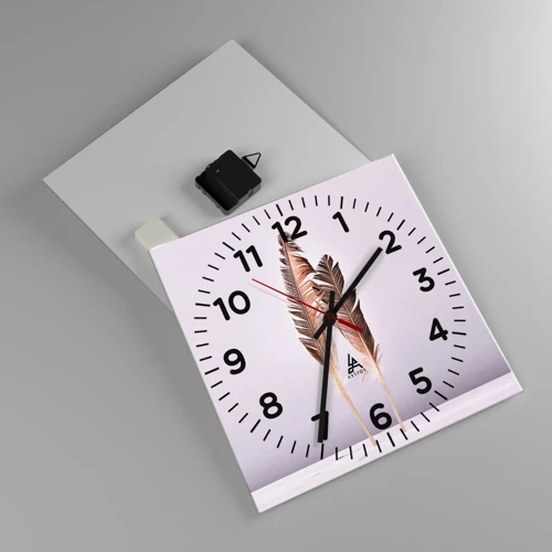 Wall clock - Clock on glass - Against Nothingness - 30x30 cm