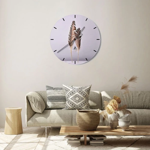 Wall clock - Clock on glass - Against Nothingness - 30x30 cm