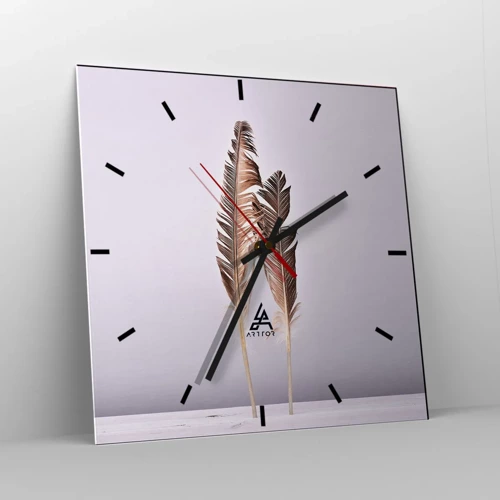 Wall clock - Clock on glass - Against Nothingness - 30x30 cm