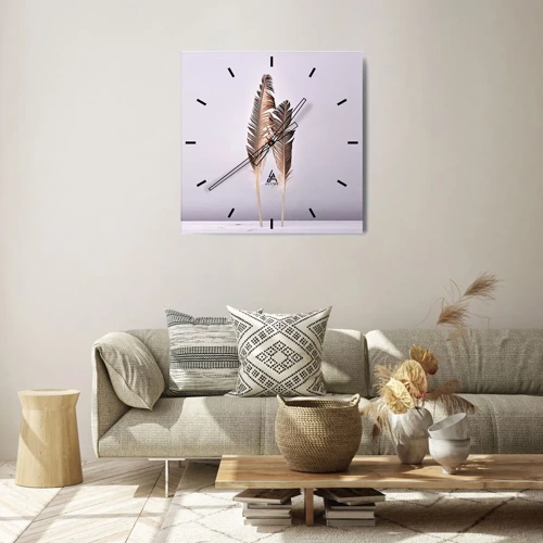 Wall clock - Clock on glass - Against Nothingness - 30x30 cm