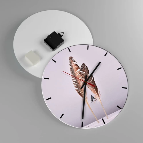 Wall clock - Clock on glass - Against Nothingness - 30x30 cm