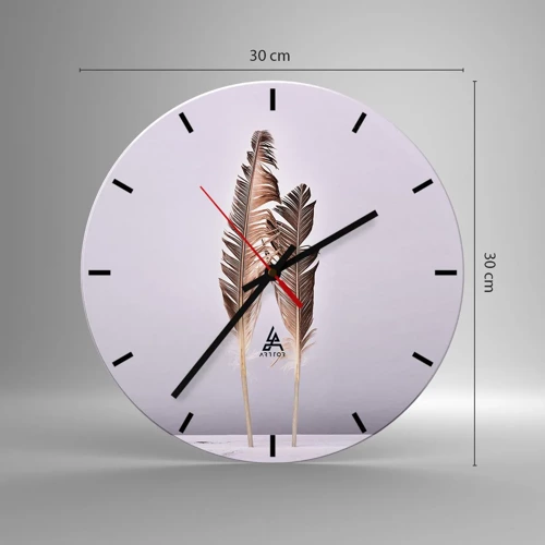 Wall clock - Clock on glass - Against Nothingness - 30x30 cm