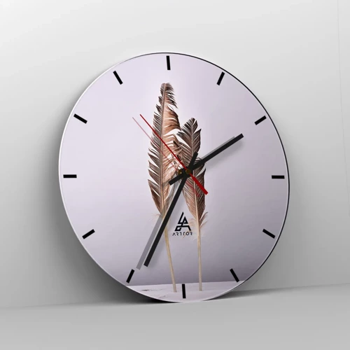 Wall clock - Clock on glass - Against Nothingness - 30x30 cm