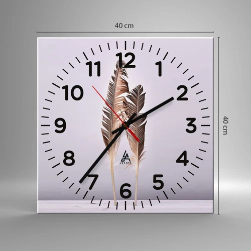 Wall clock - Clock on glass - Against Nothingness - 40x40 cm