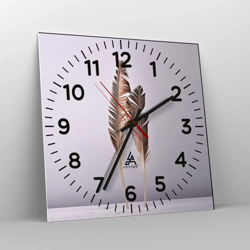 Wall clock - Clock on glass - Against Nothingness - 40x40 cm
