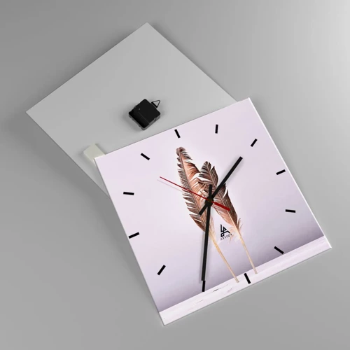 Wall clock - Clock on glass - Against Nothingness - 40x40 cm