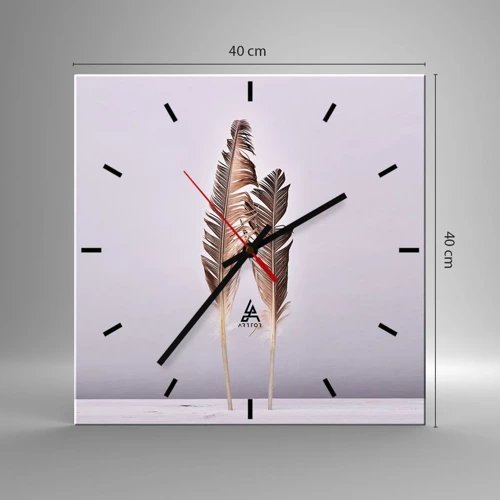 Wall clock - Clock on glass - Against Nothingness - 40x40 cm