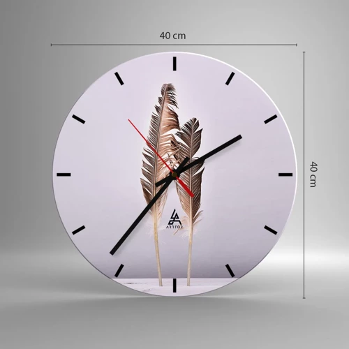 Wall clock - Clock on glass - Against Nothingness - 40x40 cm