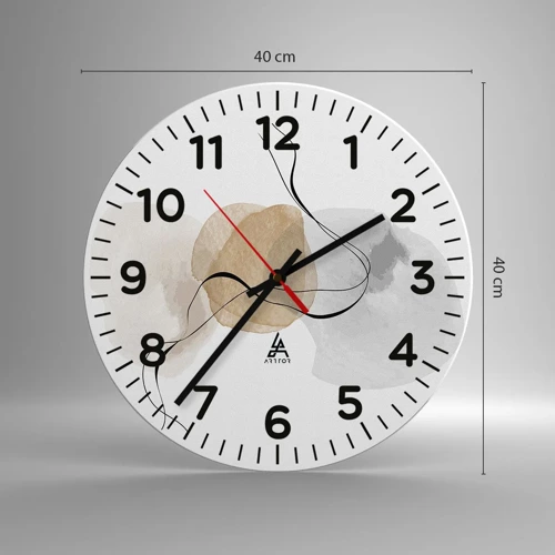 Wall clock - Clock on glass - Air Beads - 40x40 cm